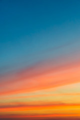 Colorful sky with colorful clouds - vertical view
