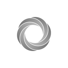 Abstract infinite loop logo, silver circle icon