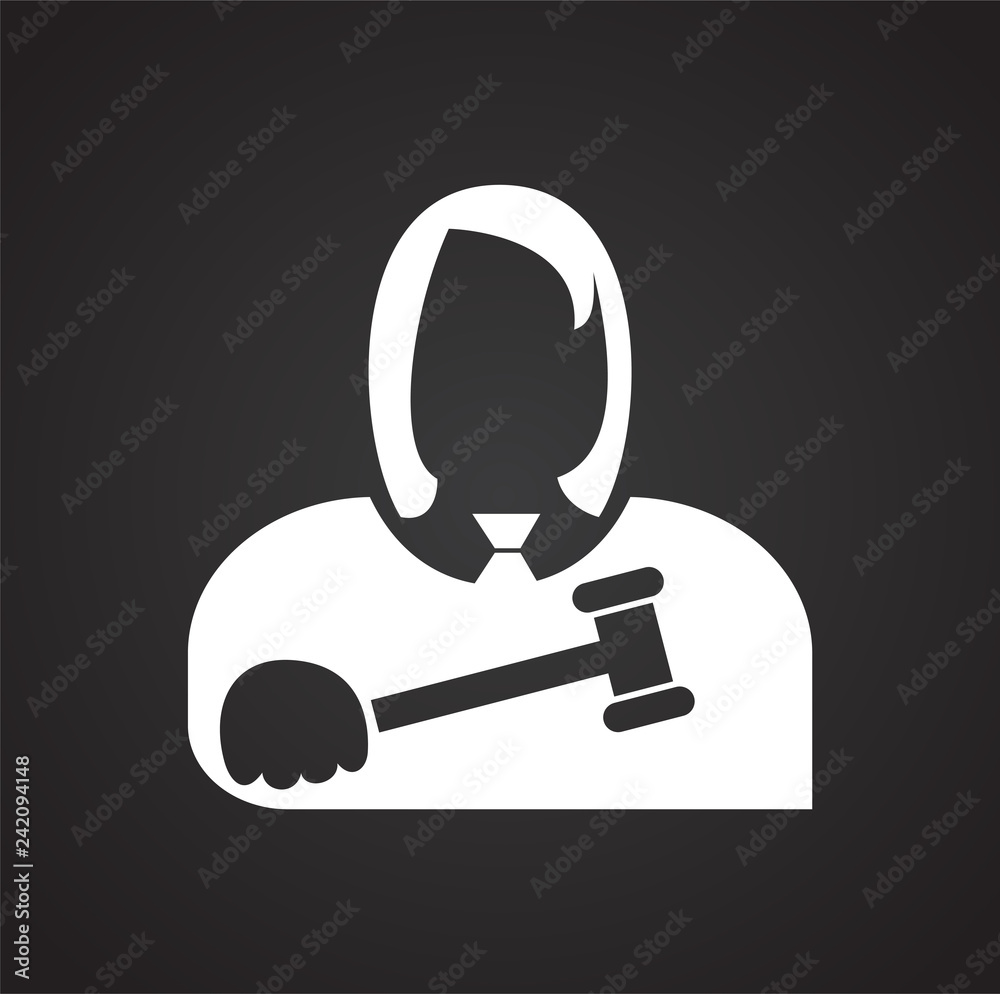 Poster judge icon on black background for graphic and web design, modern simple vector sign. internet conce