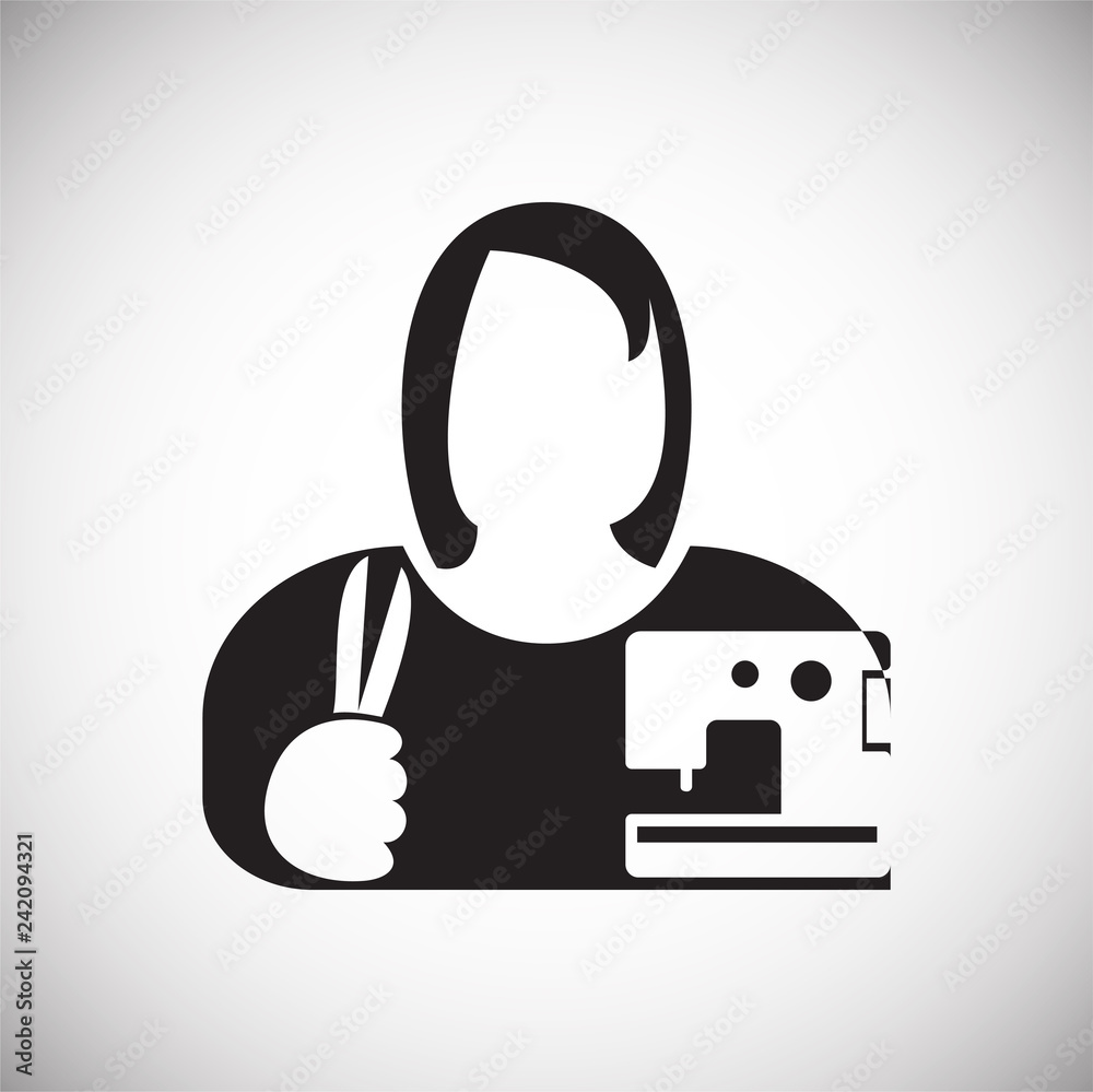 Poster tailor icon on white background for graphic and web design, modern simple vector sign. internet conc