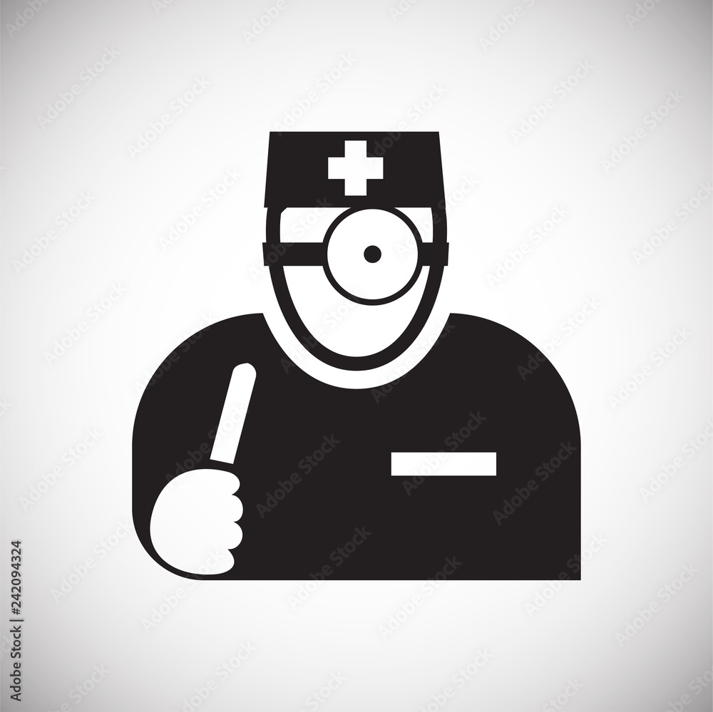 Poster doctor icon on white background for graphic and web design, modern simple vector sign. internet conc