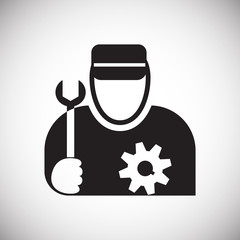 Worker icon on white background for graphic and web design, Modern simple vector sign. Internet concept. Trendy symbol for website design web button or mobile