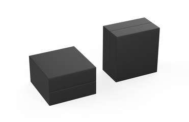 Closed cardboard box on isolated white background, packaging box mock up, 3d illustration