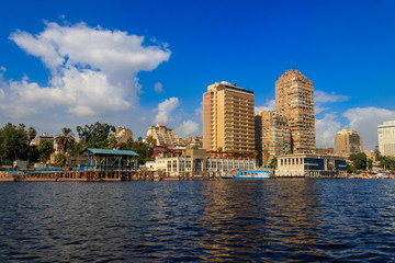 View of the Cairo city and Nile river in Egypt