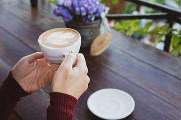 Cup coffee for Breakfast on hand