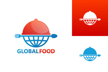 Global Food Logo Template Design Vector, Emblem, Design Concept, Creative Symbol, Icon