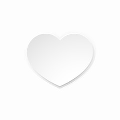 A white card paper craft heart valentines day background concept