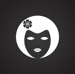 Woman day icon on black background for graphic and web design, Modern simple vector sign. Internet concept. Trendy symbol for website design web button or mobile