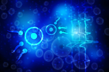 2d illustration showing sperms and egg