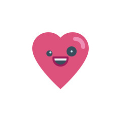 Crazy heart face character emoji flat icon, vector sign, colorful pictogram isolated on white. Zany Face emoticon symbol, logo illustration. Flat style design