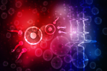 2d illustration showing sperms and egg