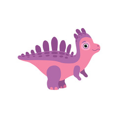 Cute dinosaur, funny baby dino cartoon character vector Illustration