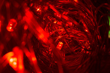 Light garland of colored lights.