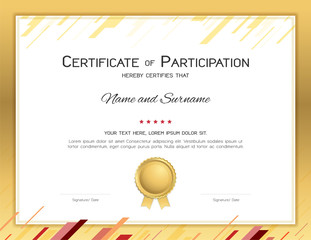 Certificate template in sport theme with watermark background, Diploma design