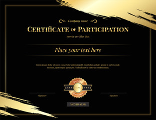 Certificate template in sport theme with watermark background, Diploma design