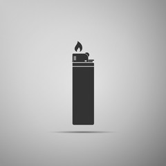 Lighter icon isolated on grey background. Flat design. Vector Illustration