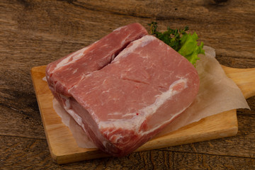 Raw pork meat for baking