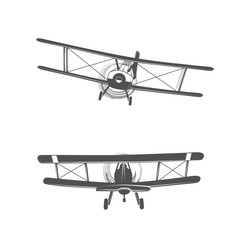 Vintage airplane logo element design © saikorn