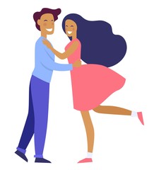 Couple in love spending time together cuddling pair