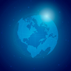 Fototapeta na wymiar Worldwide connection blue background illustration vector
