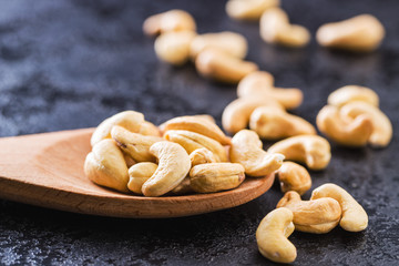 Roasted cashew nuts.