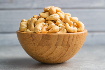 Roasted cashew nuts.