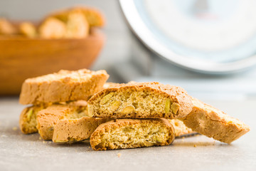 Sweet cantuccini biscuits.