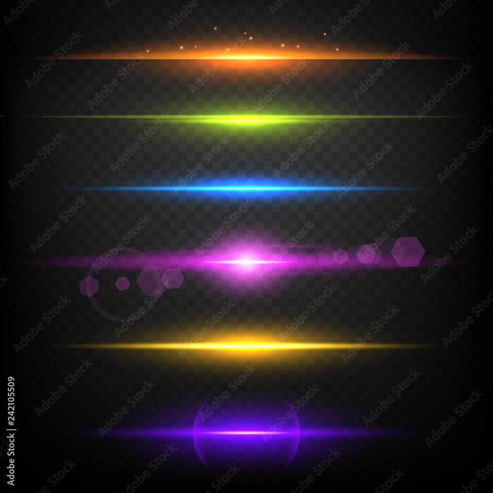Canvas Prints line glow borders. neon light illuminated linear burst vector template. illustration of glow light l