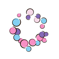 Polka dot frame with comic pop art confetti.