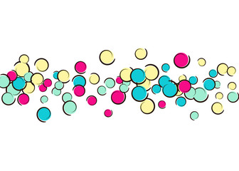 Polka dot background with comic pop art confetti.