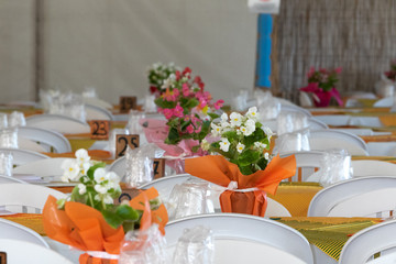 Table décor at a wedding event