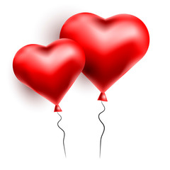 Obraz na płótnie Canvas Vector greeting card with 3d hearts. Valentine s Day. Love and romance