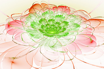 colorful flower, 3d computer generated fractal artwork for creative art, design and entertainment.