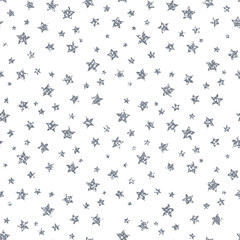 Silver Star Pattern. Glitter Look.