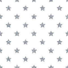 Silver Star Pattern. Glitter Look.