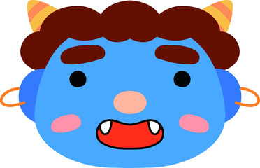 Cute japanese blue demon Mask