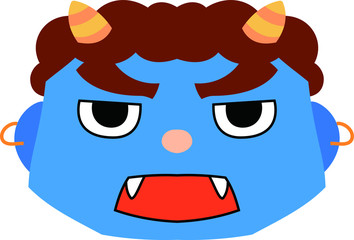 Cute japanese blue demon Mask