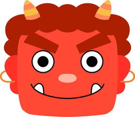 Cute japanese red demon Mask