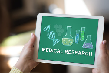 Medical research concept on a tablet
