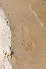 Fußspur am Sandstrand