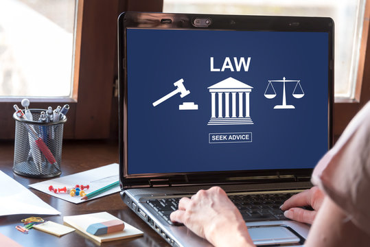 Law concept on a laptop screen