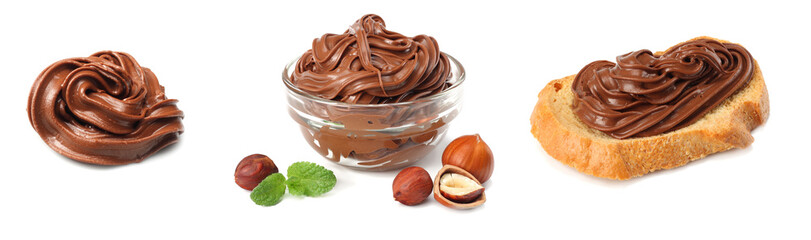 chocolate cream isolated on white background