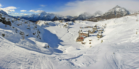 Alpe Prabello e rifugio Cristina in Valmalenco - vista invernale