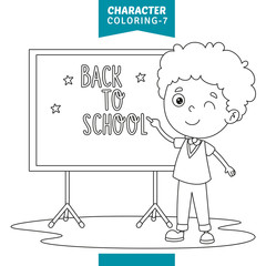 Vector Illustration Of Character Coloring Page