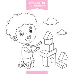 Vector Illustration Of Character Coloring Page