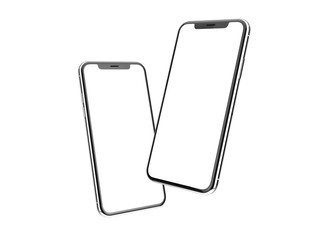 Modern smartphone mockup on white background. 3D illustration.