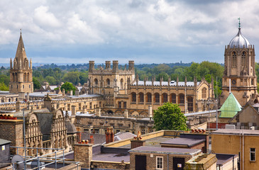Christ Church as seen from the top of Carfax Tower. Oxford. England
