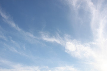 fresh clear blue sky with light cloud