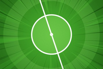 Cartoon soccer field vector background. Halftone football playground with circles texture template. ESP10 © Oleg