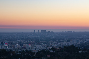 Fototapeta na wymiar Beautiful sunset view at Los Angeles, USA